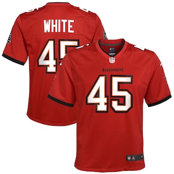 youth nike devin white red tampa bay buccaneers game jersey_